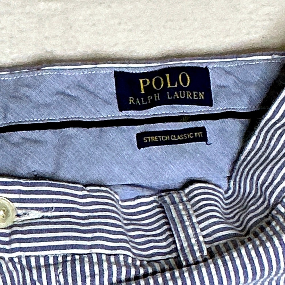 Polo Ralph Lauren Seersucker Striped Stretch Classic Fit Mens Chino Pants 35x31 - Picture 3 of 8